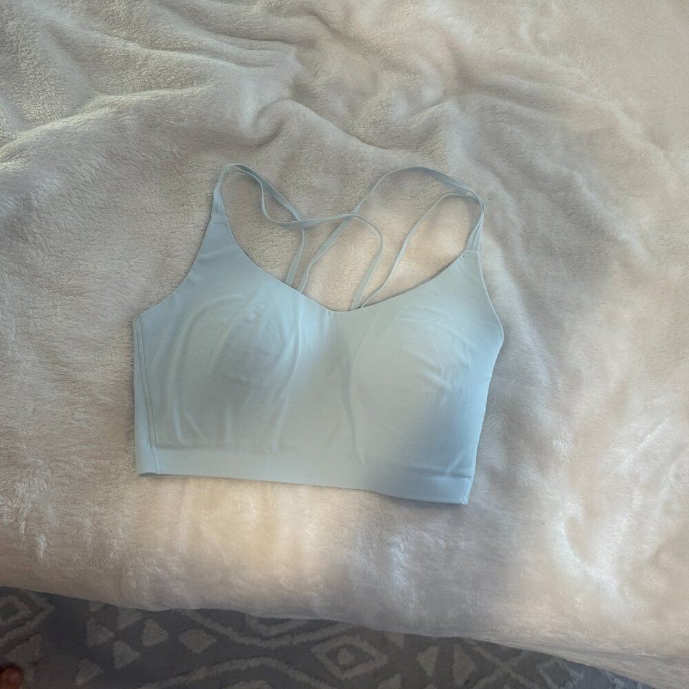 Baleaf Light Blue Sports Bra S-M Racerback Padded Workout Yoga Gym Athletic - Picture 3 of 8